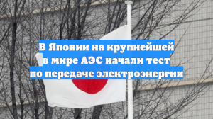 Тест энергопередачи с японской АЭС «Касивадзаки-Карива» начался в понедельник