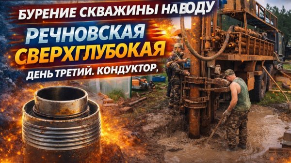 Бурение скважины на воду. Речновская сверхглубокая. День третий. Контуктор.