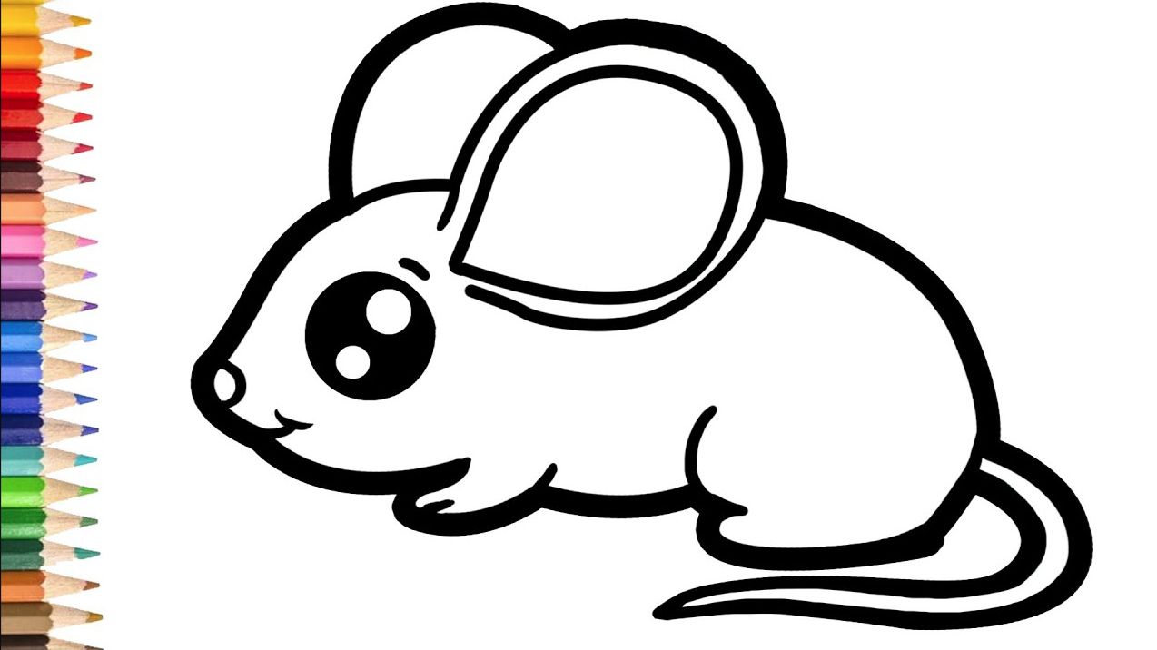 Как нарисовать мышь. Простой рисунок МЫШКИ для детей. смотреть онлайн