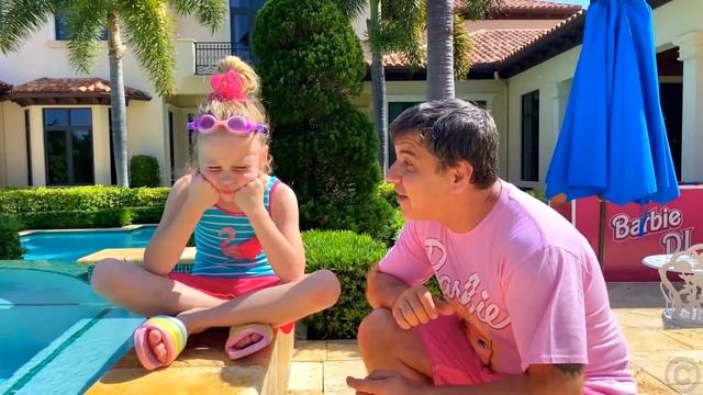 Настя и папа собираются плавать в бассейне. История дл смотреть онлайн