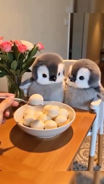 Милые пингвины едят моти смотреть онлайн