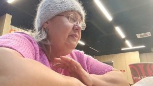 16-02-2026 Хотели купить качели, но не нашли. Сходили в кафе. Вяжу детский пледик.