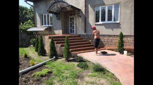 Печатный бетон. оформление ступенек.цоколя дома мастер Макеенко Александр.