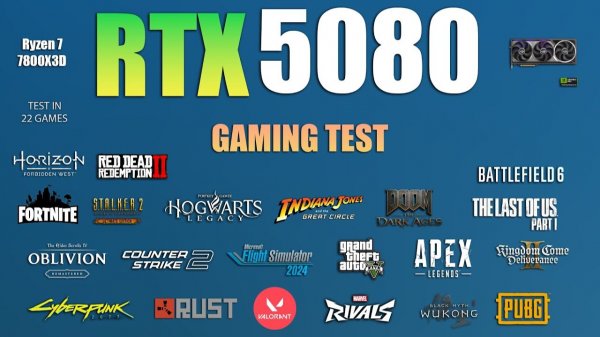 RTX 5080: Test in 22 Games - RTX 5080 Game Test