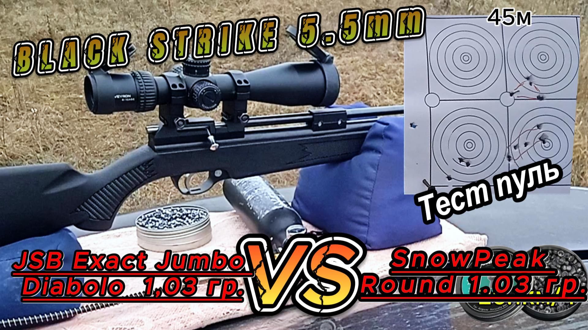 Black Strike PR900W, JSB Exact V&S SnowPeak Round смотреть онлайн