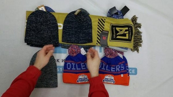 41806 Шапки микс брендов сток, 3пак, hats mix оптом