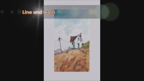 line and wash Full real time Crooked lines Watercolor By Nil Rocha