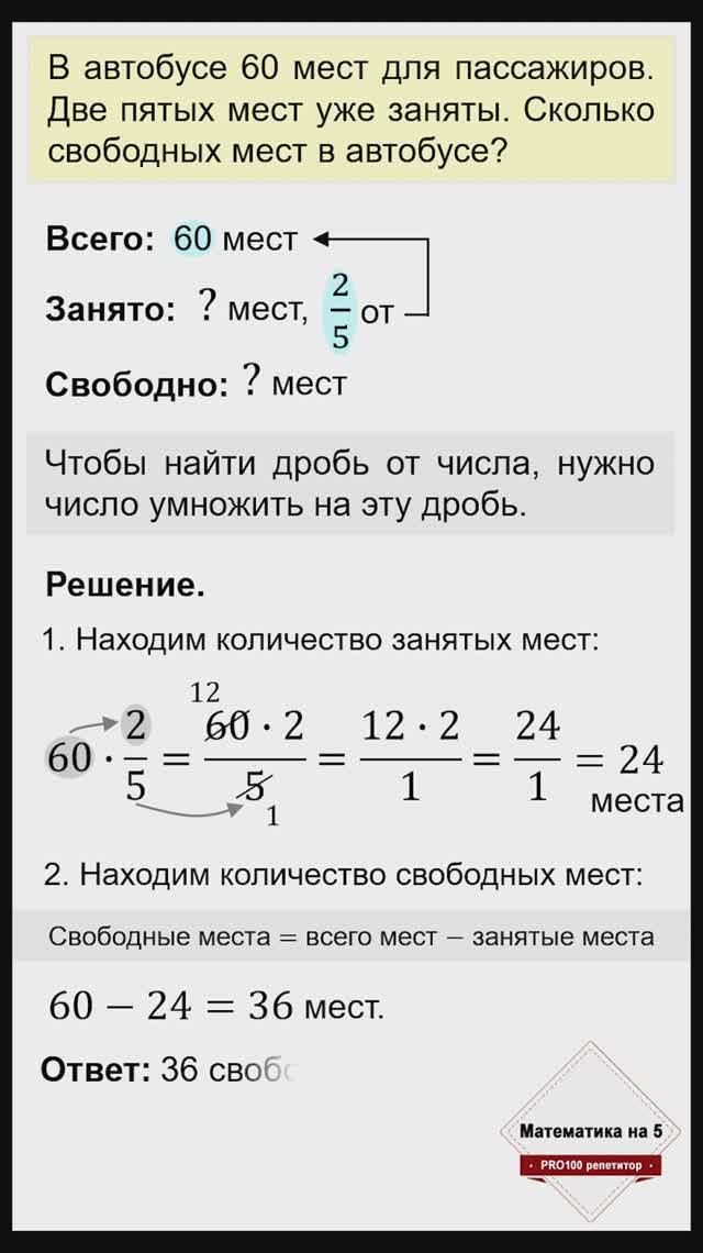 ВПР математика 5 класс: задача на нахождение дроби от числа | Решаем вместе