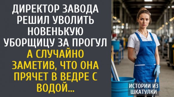 Истории из жизни Директор завода решил уволить новенькую уборщицу за прогул… А заметив, что прячет…