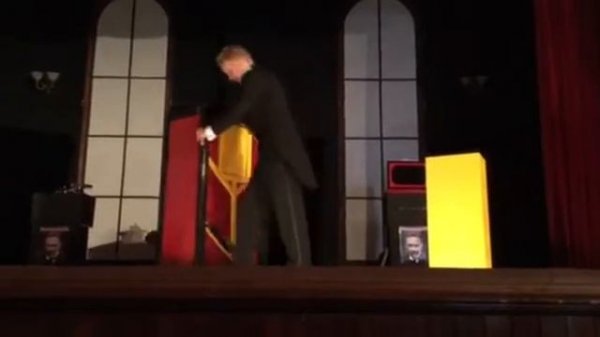 Baffling Bill performs Kovaris Magicians Revenge Blade Box Illusion