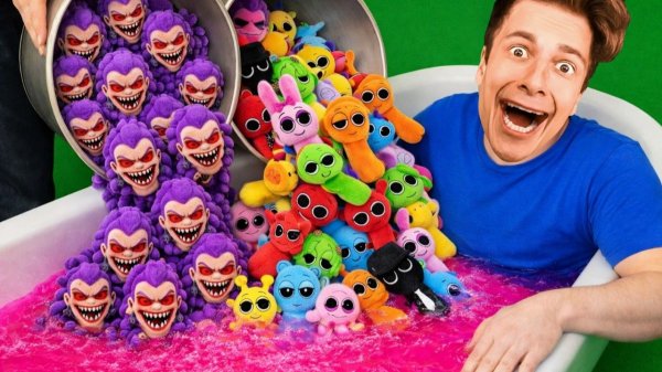 Я КИНУЛ ВСЕ БОМБОЧКИ KPOP DEMON HUNTERS И SPRUNKI В ВАННУ В 3:00 НОЧИ!!