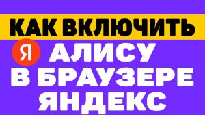 Как в Яндекс Браузере включить Алису