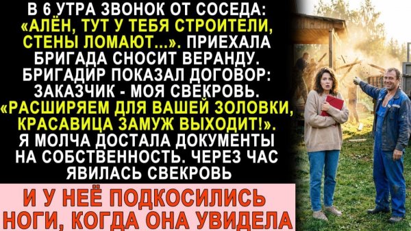 Истории из жизни| Свекровь наняла бригаду и снесла мою веранду |Аудио рассказы|Жизненные истории