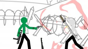 зелёный против белого (пушки vs мечи)