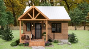 Деревянный домик 6.5x8 м (52 м²) с душой