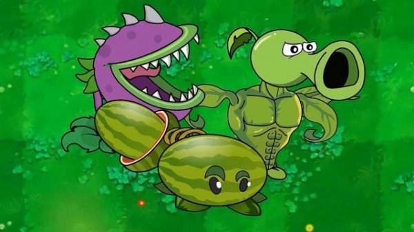 Растения получило бесконечную силу против зомби, анимация