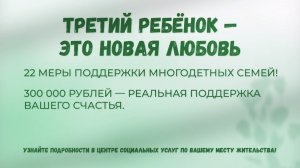 Меры поддержки при рождении третьего ребенка