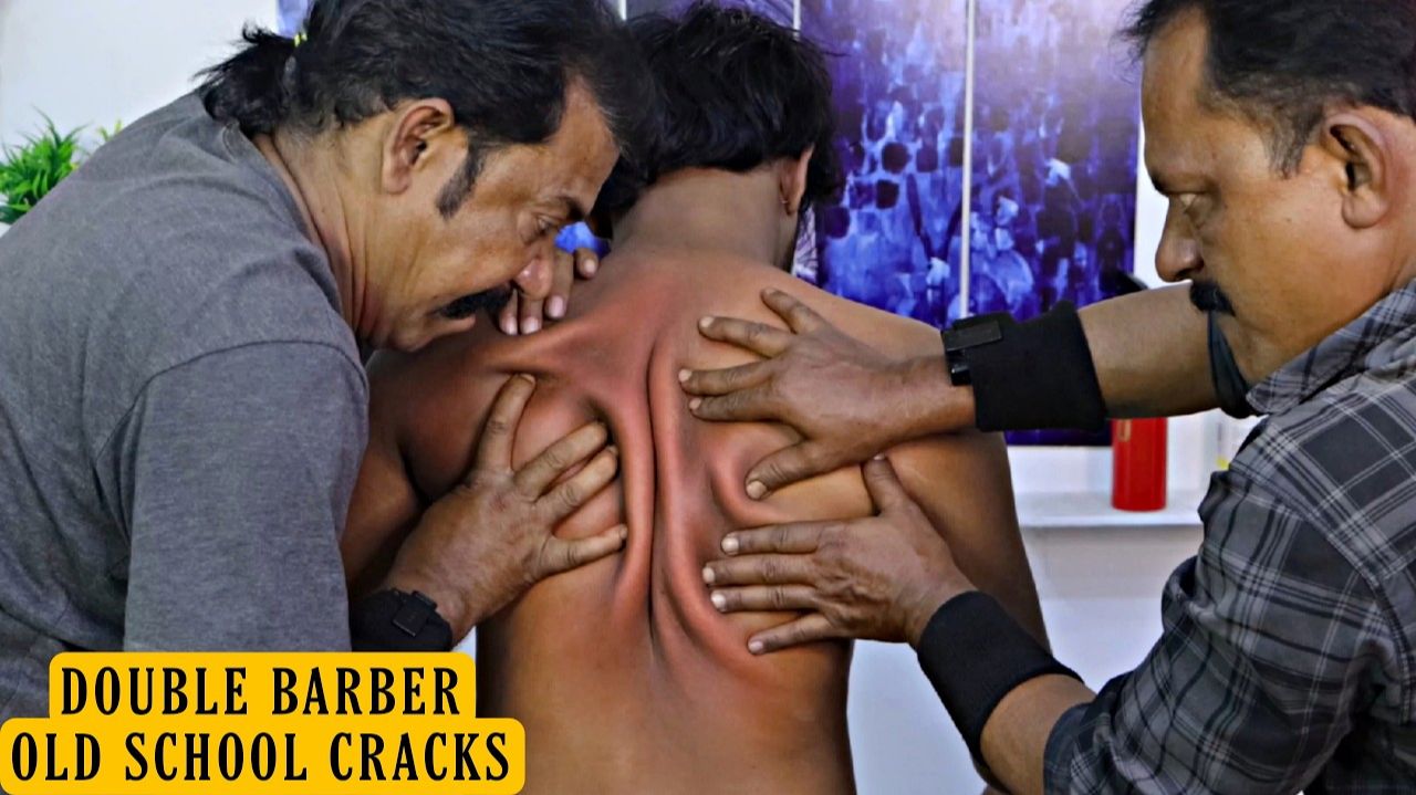 Old School Body Cracks by Double Barber ｜ Deep Tissue Back Massage ｜ Soothing Head Massage ASMR смотреть онлайн