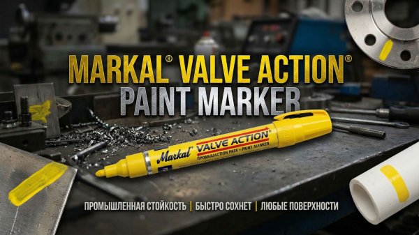 ПРОМЫШЛЕННЫЙ МАРКЕР MARKAL VALVE ACTION: НАДЕЖНАЯ МАРКИРОВКА В ЛЮБЫХ УСЛОВИЯХ