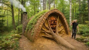 100 дней одиночного бушкрафта, строю укрытие в дождливом лесу.