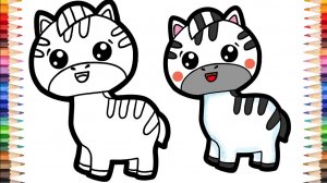 Как нарисовать зебру. Простой рисунок и раскраска зебры для детей.