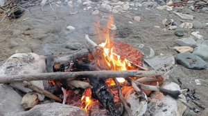 56) На зиму в Абхазию-4. На источнике в Эшере и костер на берегу моря