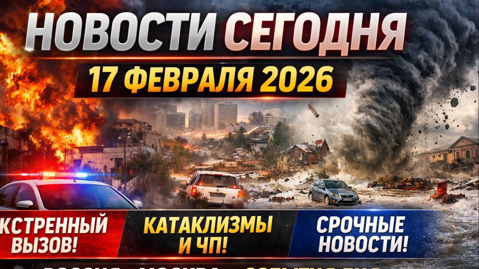 🍿 Новости Сегодня 17.02.2026 - Россия, Москва, Экстренный вызов новый выпуск, Катаклизмы, События смотреть онлайн