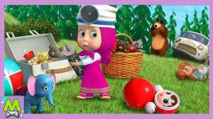 Игровой мультфильм:Маша и Медведь Доктор для Игрушек.Мультики.