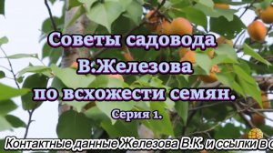 Советы садовода  В.Железова по всхожести семян. Серия 1.
