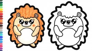 Как нарисовать ЕЖА для детей. Простой рисунок  и раскраска ЁЖИКА для детей.