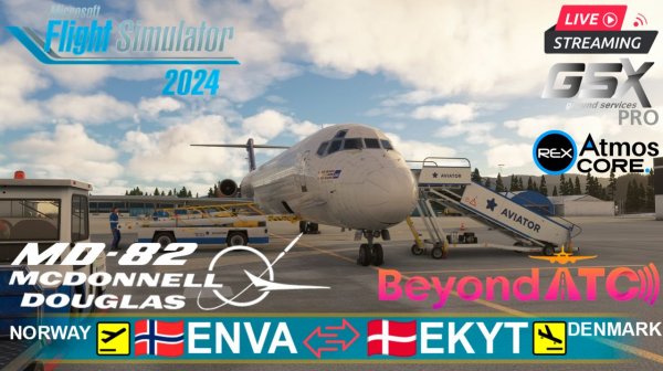 MSFS2024:Тронхейм(ENVA) - Ольборг(EKYT) - Тронхейм |McDonnell Douglas MD-82 |Нордический шарм 80-х