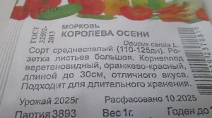 Семена моркови