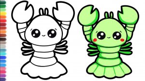 Как нарисовать рака. Простой  рисунок и раскраска рака для детей.