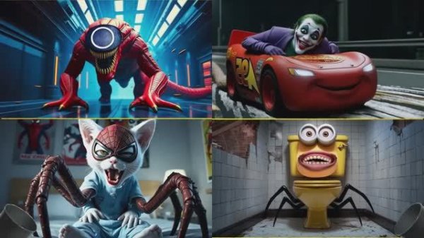 🦑 МОНСТРЫ НА ТАНЦПОЛЕ: КАЛЬМАР, ГОНЩИК И КОТ‑ПАУЧОК! 🏎️🕷️