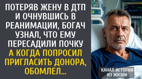 Истории из жизни Потеряв жену и очнувшись в реанимации, богач узнал о новой почке… А увидев донора…