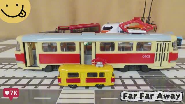 Городской транспорт и железная дорога развивающее видео | поезда для детей