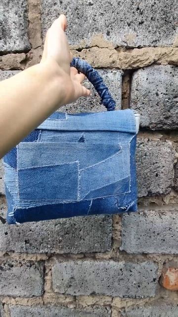 Джинсовая лоскутная сумка