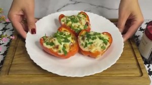 Фаршированные перцы с курицей.