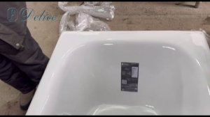 Ванна чугунная Delice Fort 200х85 с черными квадратными ручки и антискользящим покрытием