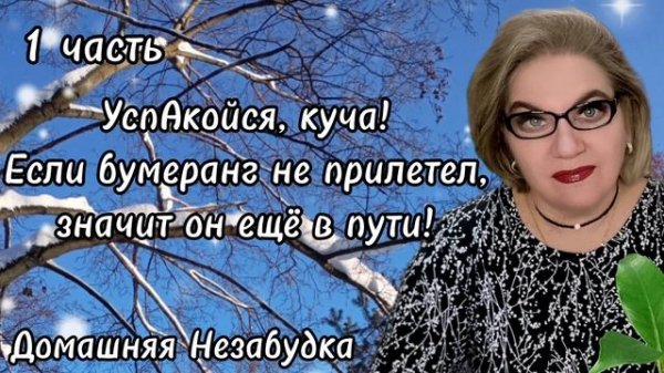 1 часть. УспАкойся, куча❗️Если бумеранг ещё не прилетел, значит он ещё в пути💯❗️