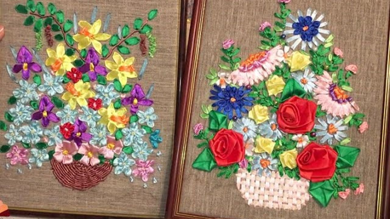 Цветы и розы из атласных лент. Вышивка лентами для новичков. Коробка из газетных трубочек. DIY смотреть онлайн