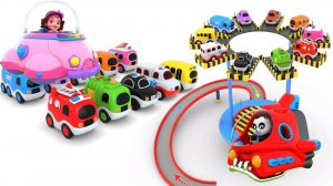 Веселая игра Пинки и Панды сборка игрушечных уличных машинок на парковке