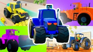 Трактор 🚜 Изучаем цвета, цифры🔢 и животных🐄 Развивающие мультики для малышей