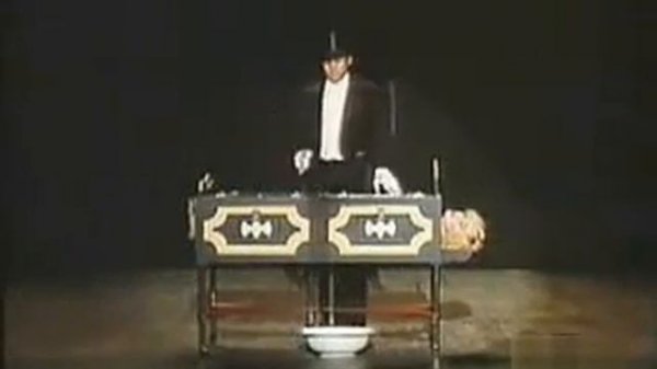 magic show of movie sawing a woman in half
