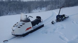 Снегокат и буран в крутые подъёмы,оторвал каток на снегокате