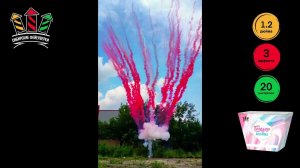 Гендер пати салют SK001B дневной РОЗОВЫЙ на 20 веерных залпов 1,2 калибра от Сибирский фейерверк