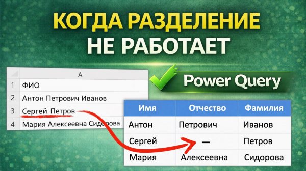 Приём Power Query для нестабильных данных | Когда обычное разделение не работает