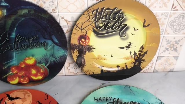 Набор тарелок ХОРРОР ДИШ, пластик, 33 см, 4 шт., AKX200010-набор