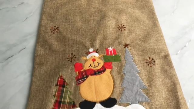 Мешок для подарков ЗИМА ПО-ШОТЛАНДСКИ - ОЛЕНЬ, джут, 70 см, AAF518060-2