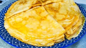 Тонкие блинчики на Масленицу! Как сделать гладкое тесто на молоке без миксера🥞